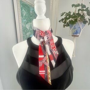 Hermes Multi-Colored Patterned Twilly Scarf Valentine's Day gift